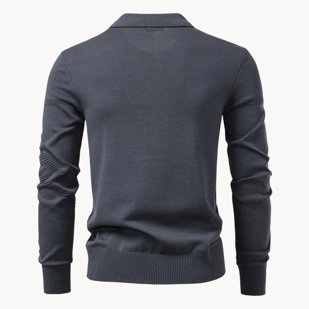 Fine Knit Short Sleeve Polo Shirt