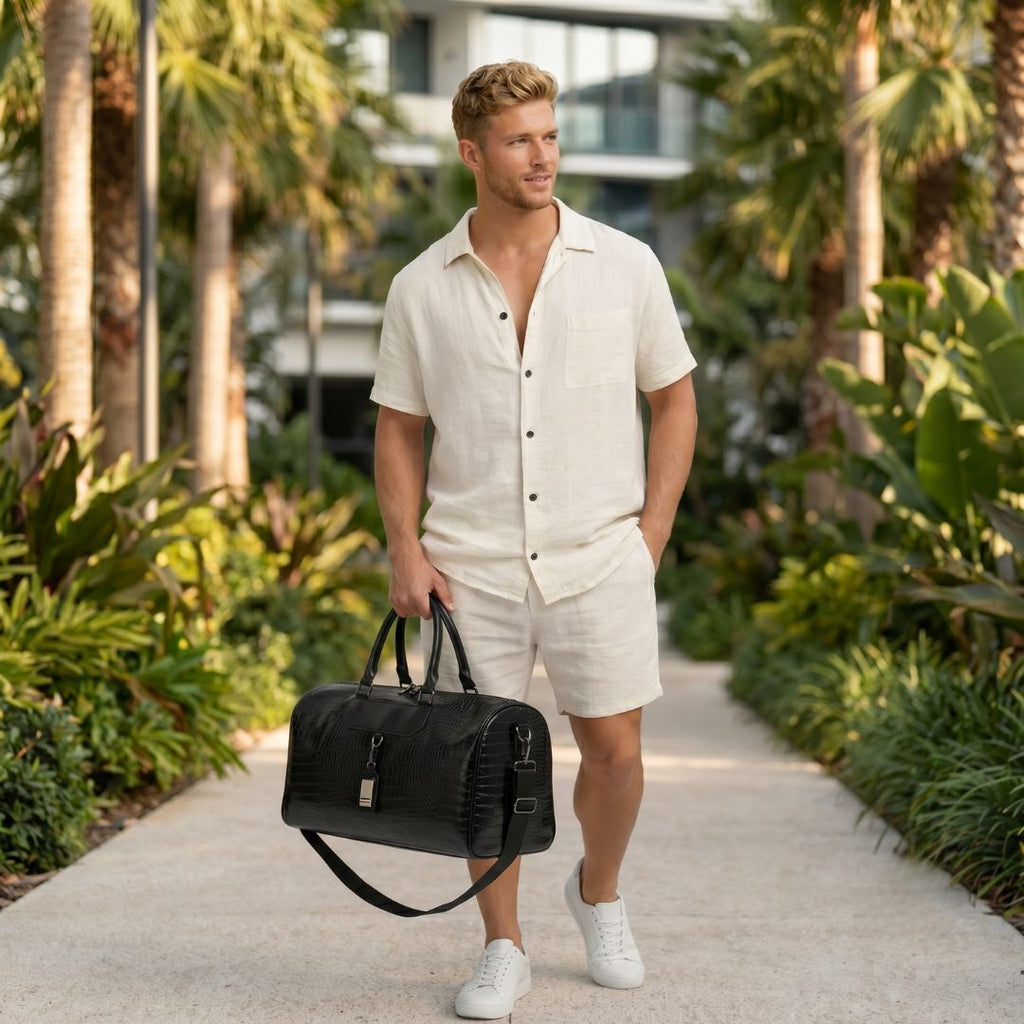 PU Leather Weekender Duffle Bag