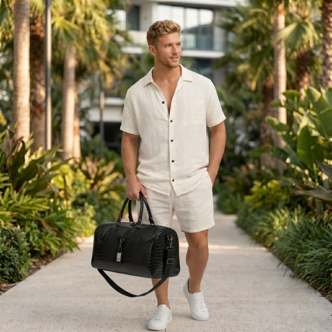 PU Leather Weekender Duffle Bag