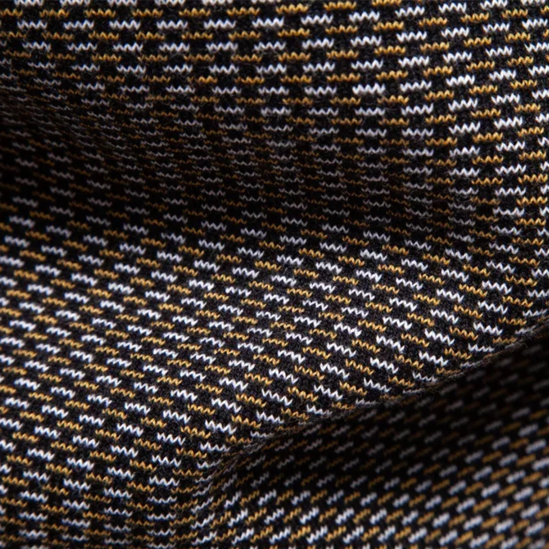 Textured Cotton Blend Zip-Neck Jumper