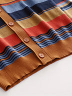 Wide-Collar Striped Rib Jumper