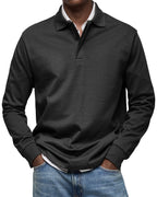 Long-Sleeve Cotton Polo Shirt