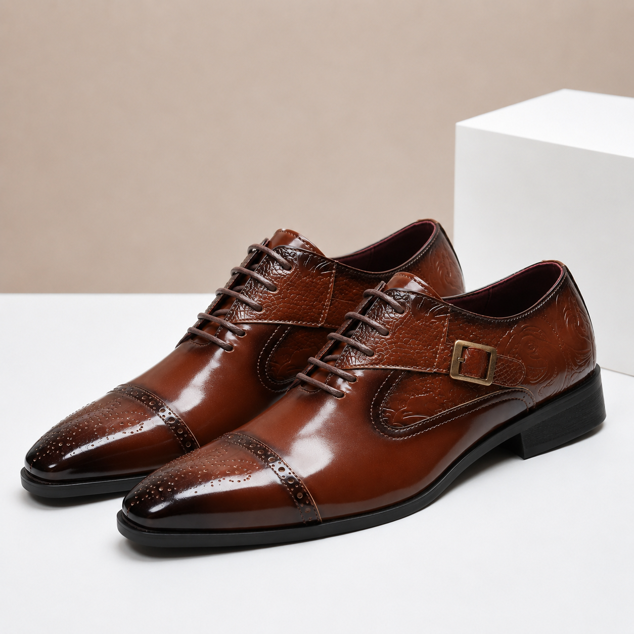 Cap-Toe Leather Dress Shoes