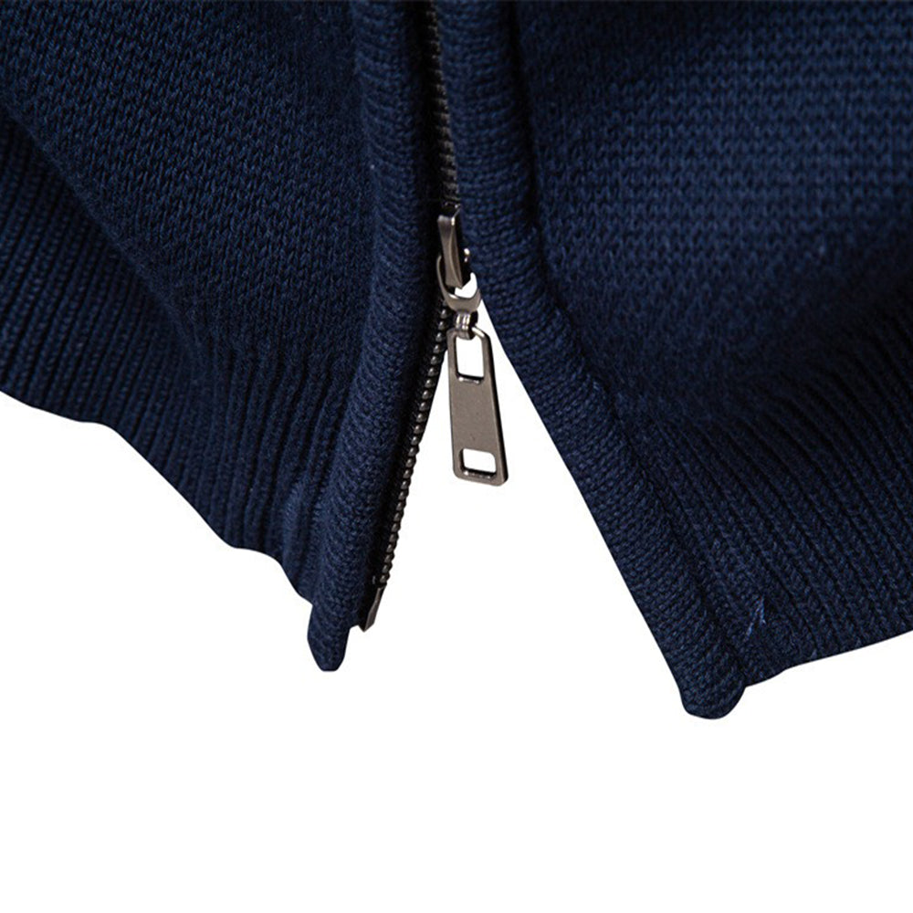 Nordic Pattern Zip Knit Sweater
