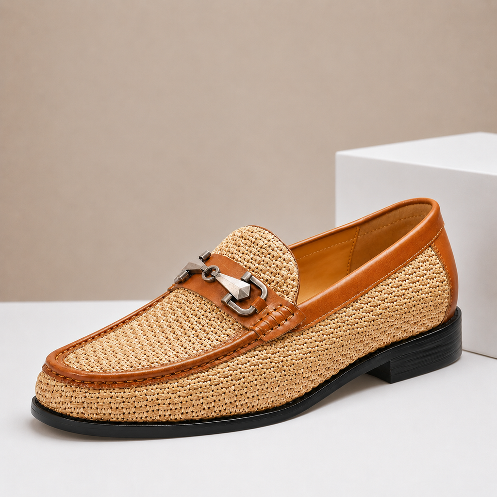 Braided Leather Polished Loafer