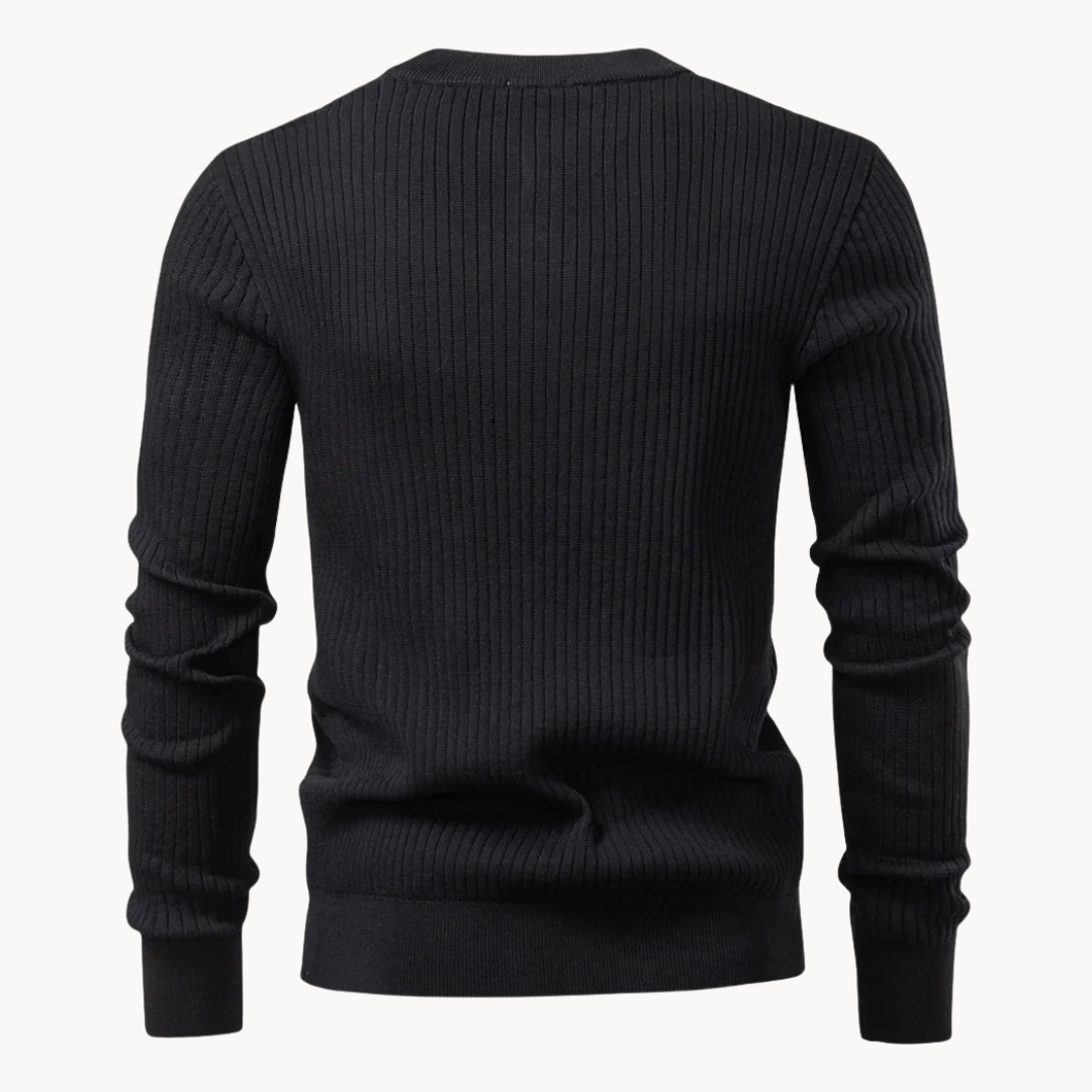 Men's Ribbed Knit Henley Shirt