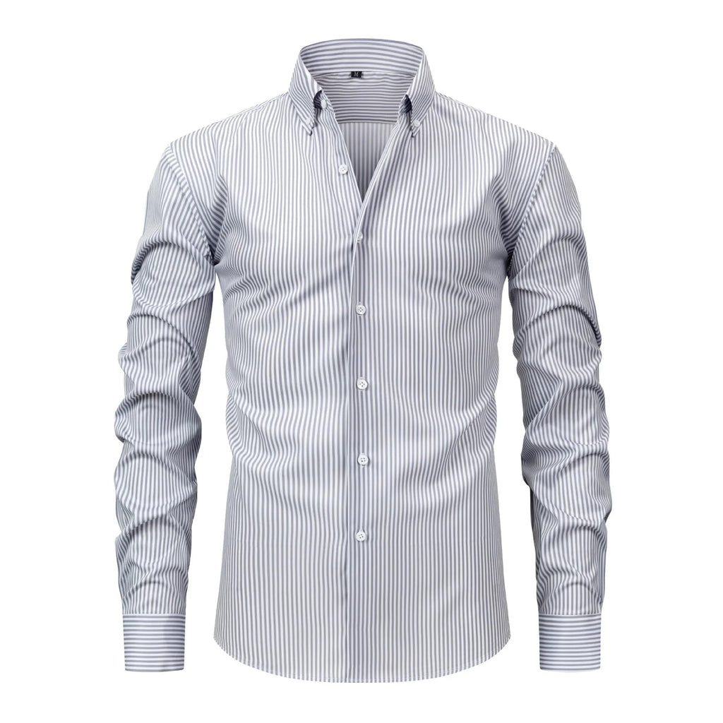 Striped Stretch Long Sleeve Shirt