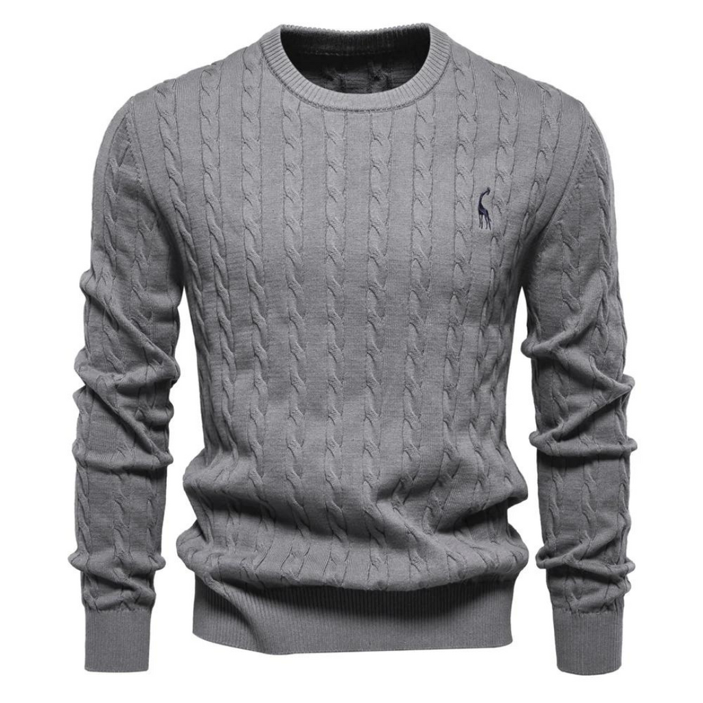 Soft Cotton Cable Knit Crew Jumper