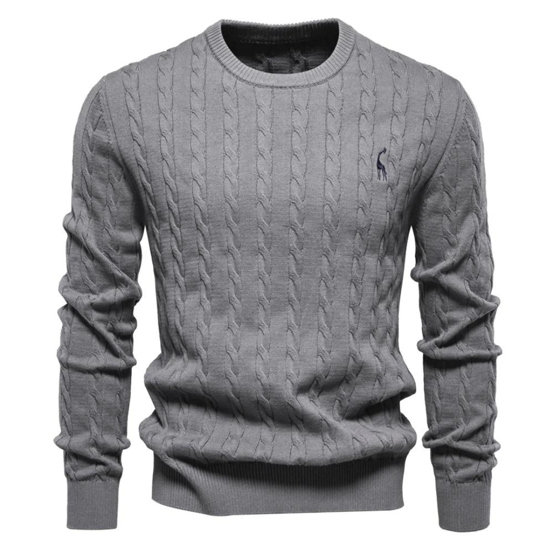 Soft Cotton Cable Knit Crew Jumper