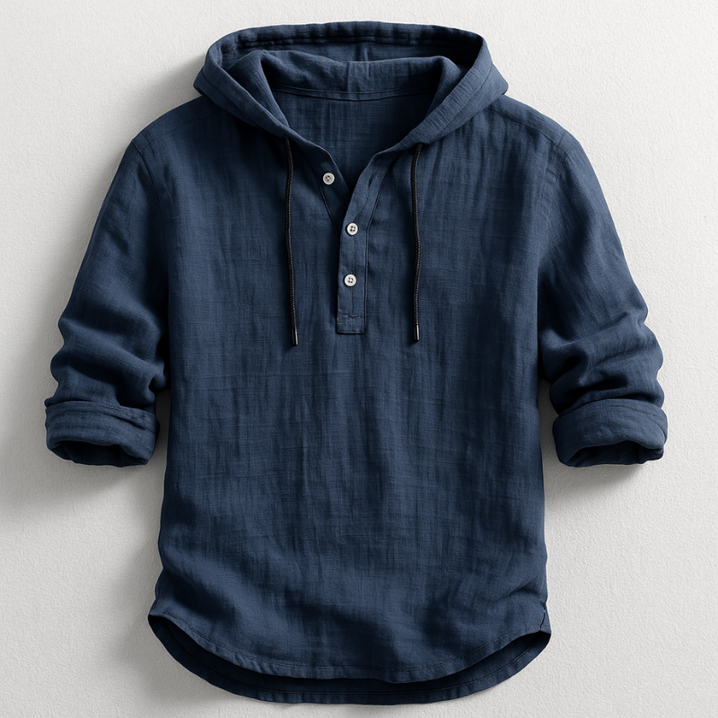 Linen Hooded Overshirt