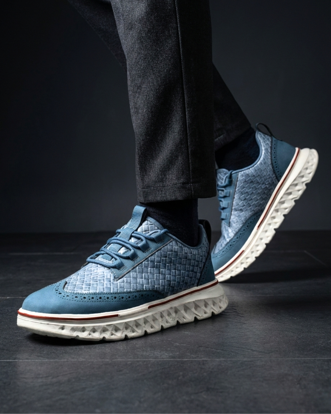 Woven Leather Dress Sneakers