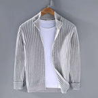 Stand-Collar Zip Knit Sweater