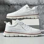 Men's Cushioned Leather Lace-Up Sneakers