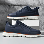Men's Cushioned Leather Lace-Up Sneakers