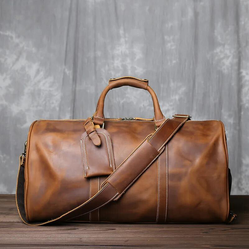 Cowhide Leather Weekender Bag