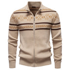 Nordic Pattern Zip Knit Sweater