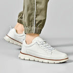 Men's Cushioned Leather Lace-Up Sneakers