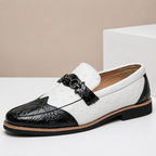 Dual-Tone Leather Slip-On Loafer