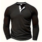 Textured Henley Short-Sleeve Tee