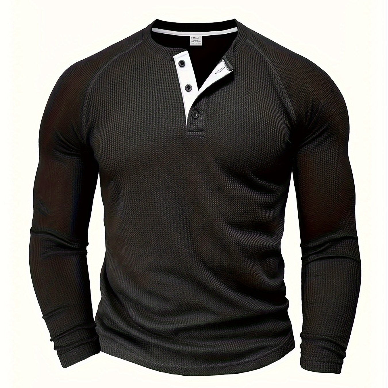 Textured Henley Short-Sleeve Tee