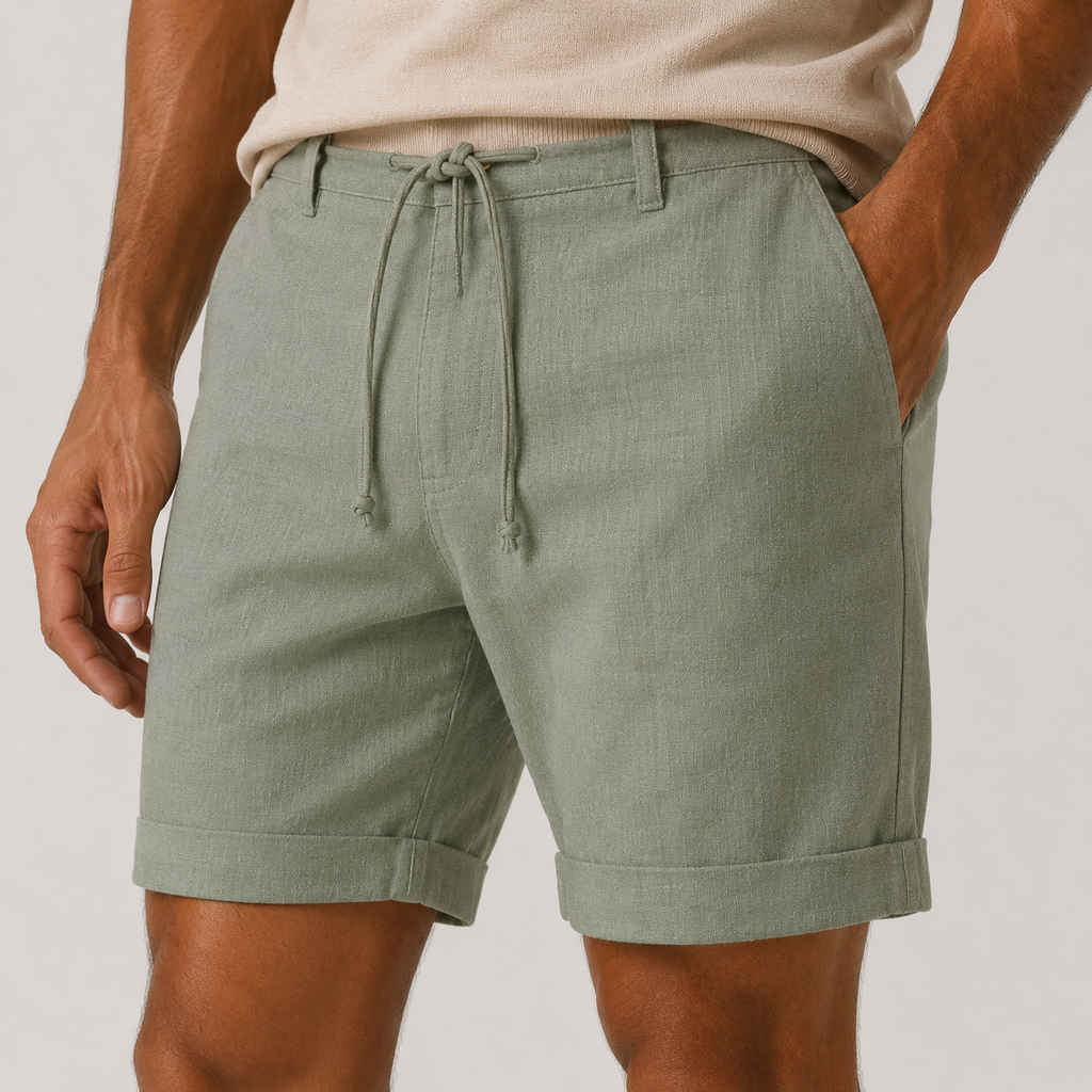 Linen Blend Tailored Shorts
