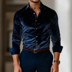Deep-Pile Velvet Evening Shirt