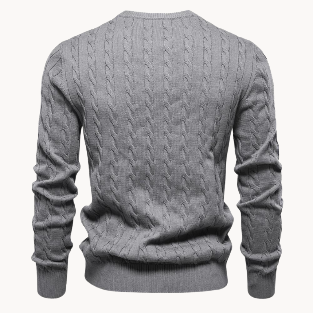 Soft Cotton Cable Knit Crew Jumper
