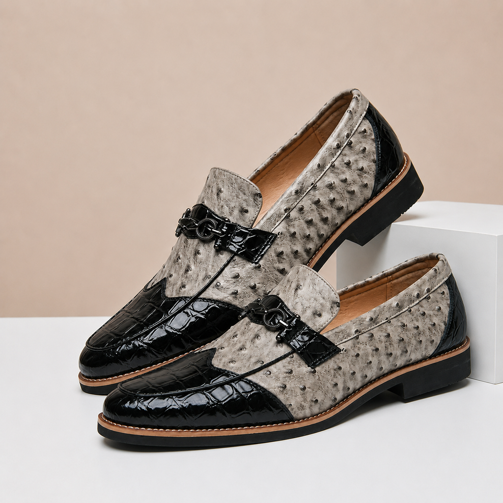 Dual-Tone Leather Slip-On Loafer