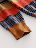 Wide-Collar Striped Rib Jumper