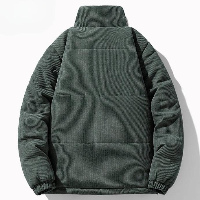 High-Collar Corduroy Puffer Jacket