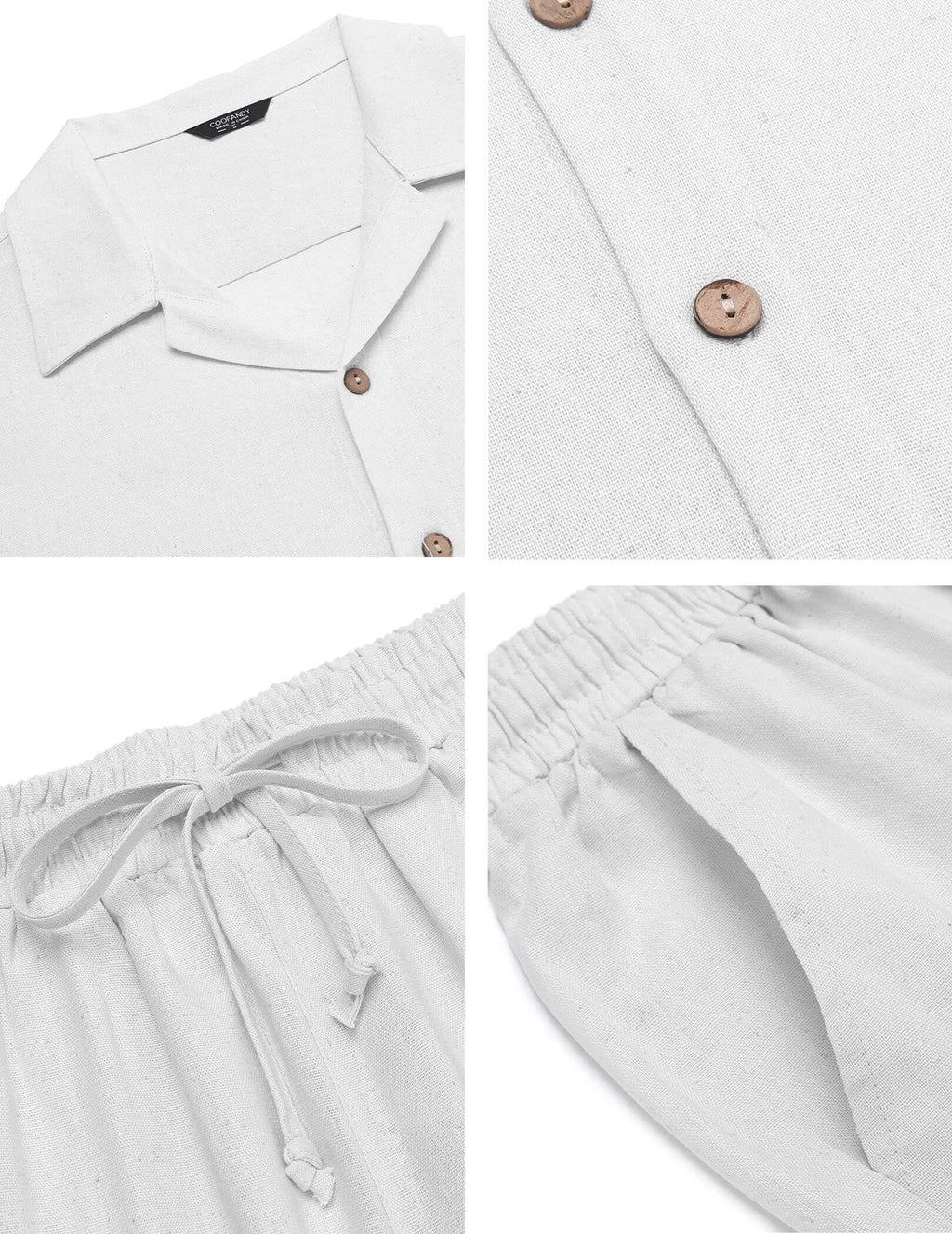 Collared Linen Two-Piece Set