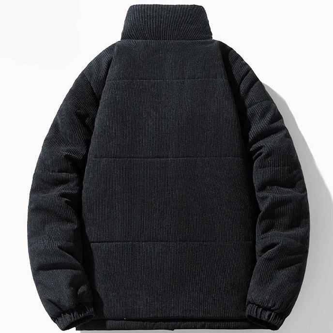 High-Collar Corduroy Puffer Jacket