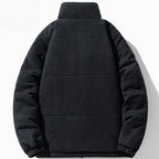 High-Collar Corduroy Puffer Jacket