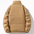 High-Collar Corduroy Puffer Jacket