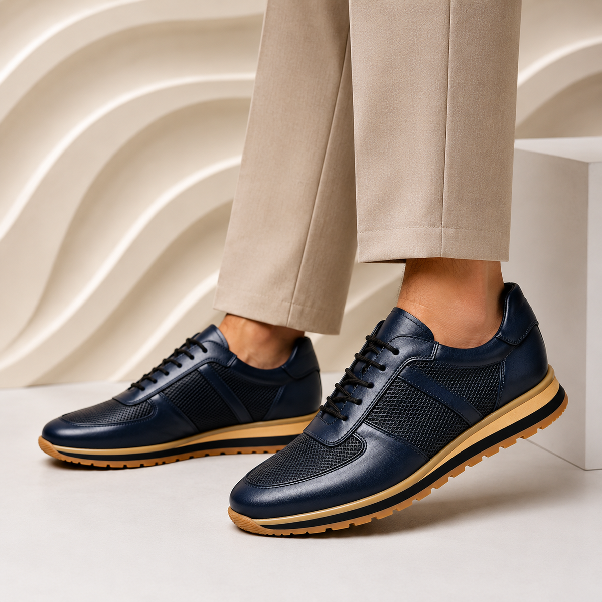 Hand-Stitched Leather Dress Sneaker