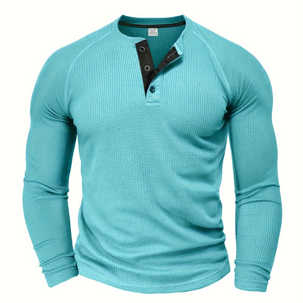Textured Henley Short-Sleeve Tee