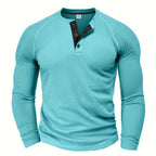 Textured Henley Short-Sleeve Tee
