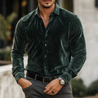 Deep-Pile Velvet Evening Shirt
