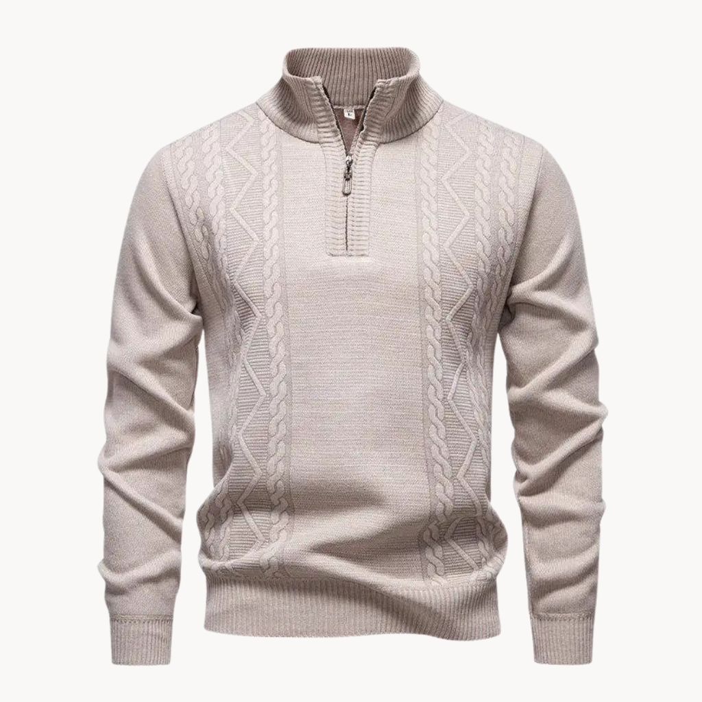 Cable Front Quarter-Zip Jumper