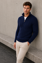 Cable Knit Half-Zip Jumper