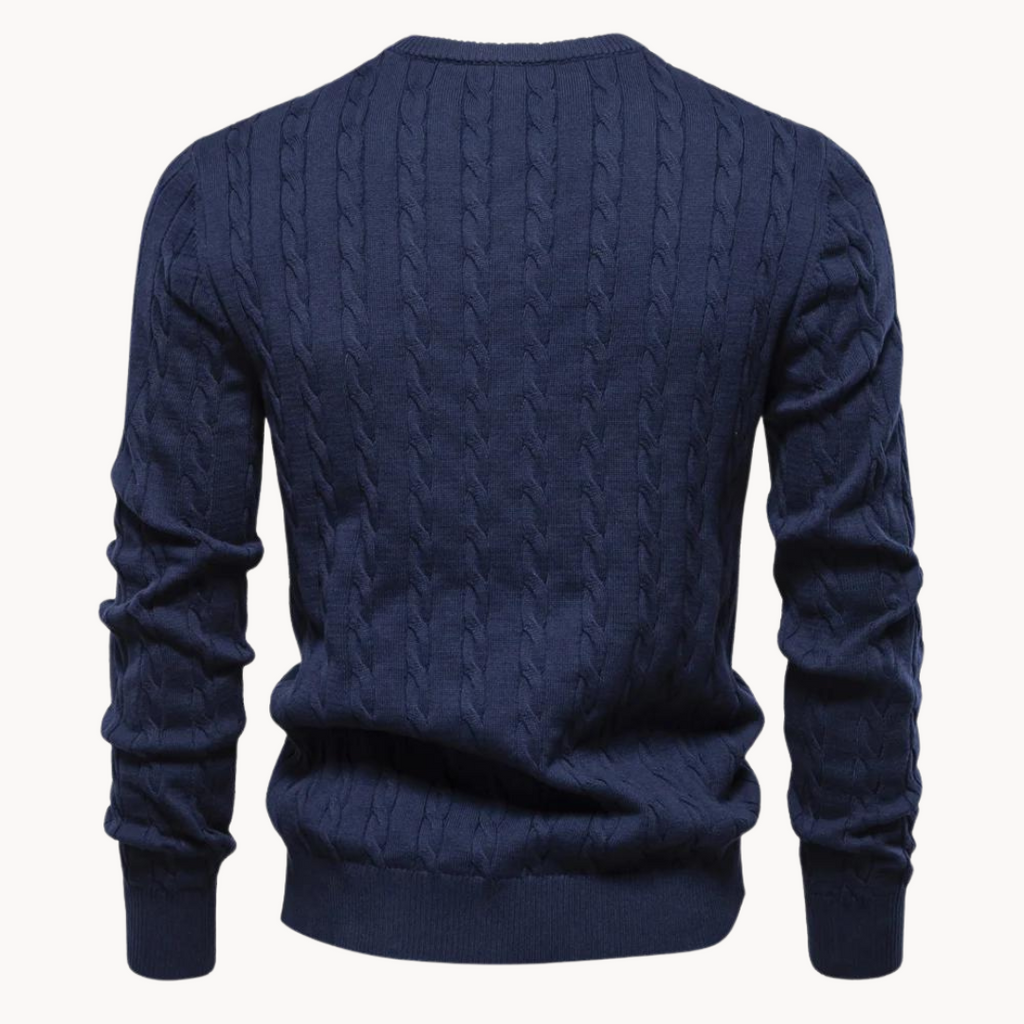 Soft Cotton Cable Knit Crew Jumper