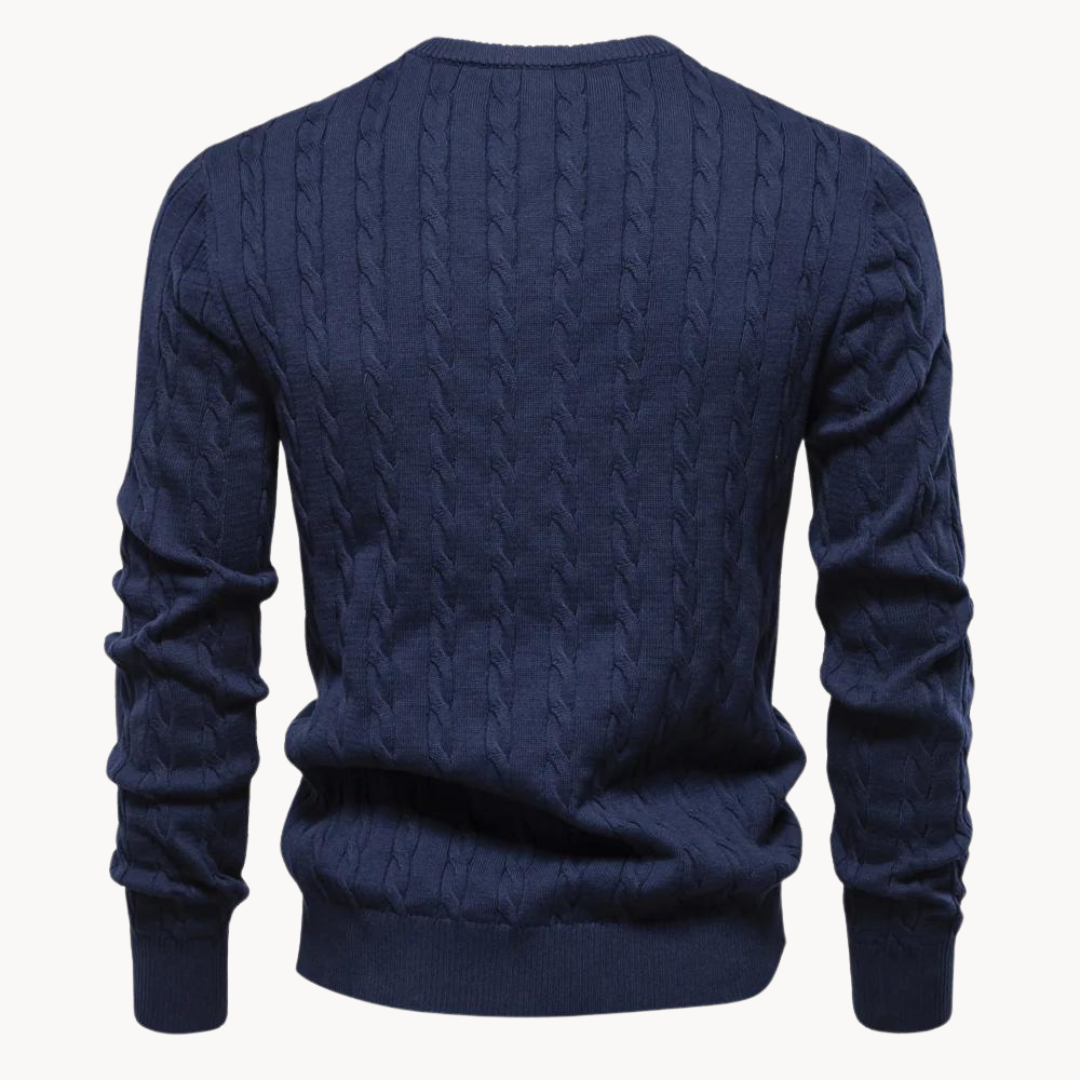 Soft Cotton Cable Knit Crew Jumper