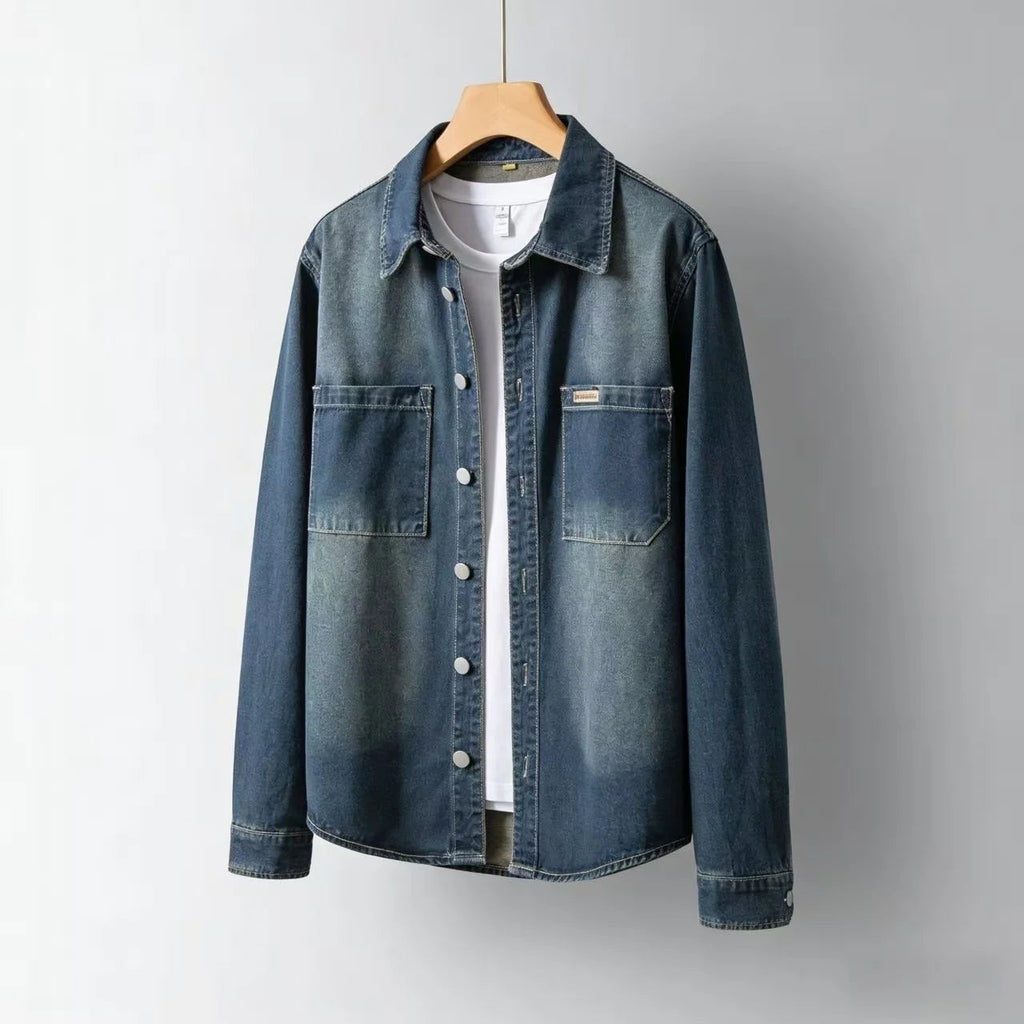 Washed Denim Workwear Overshirt