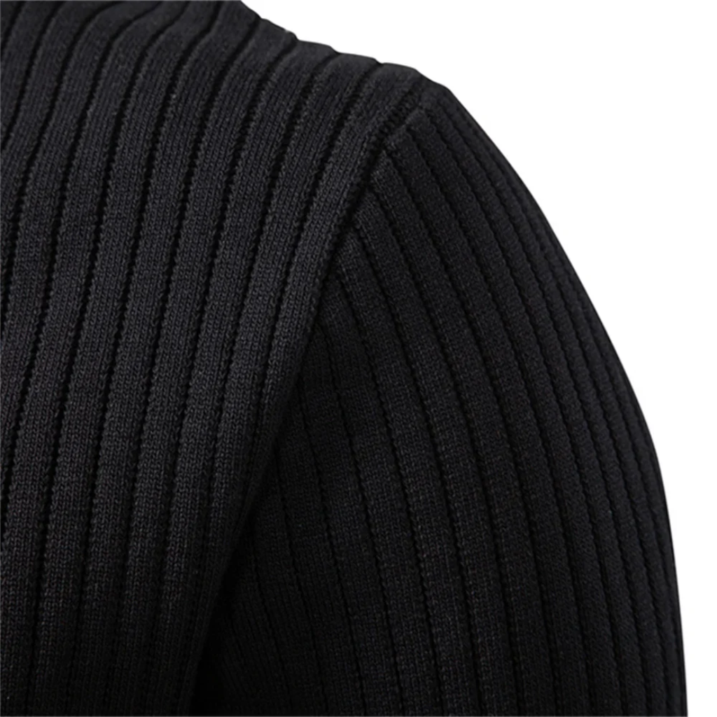 Men's Ribbed Knit Henley Shirt