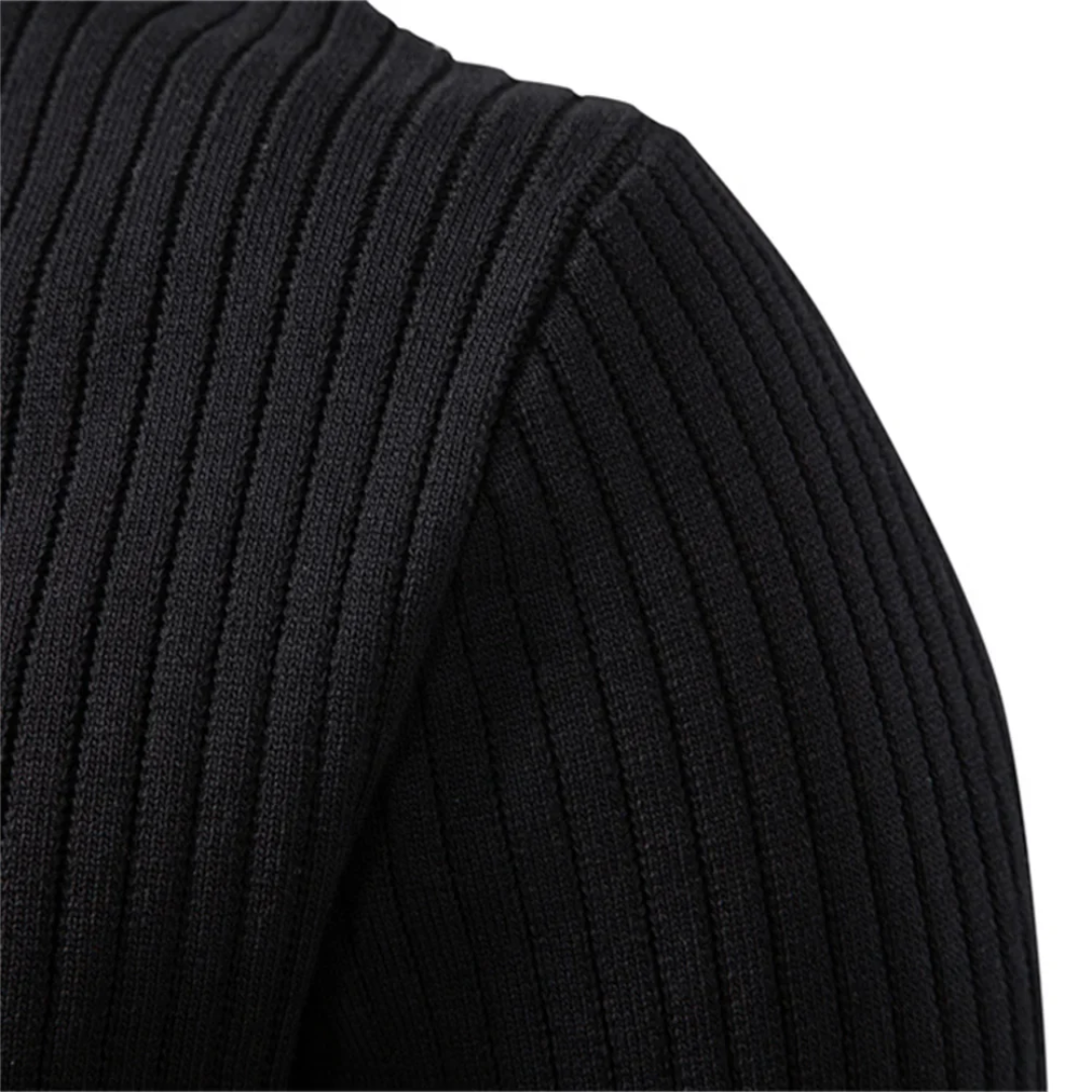 Men's Ribbed Knit Henley Shirt