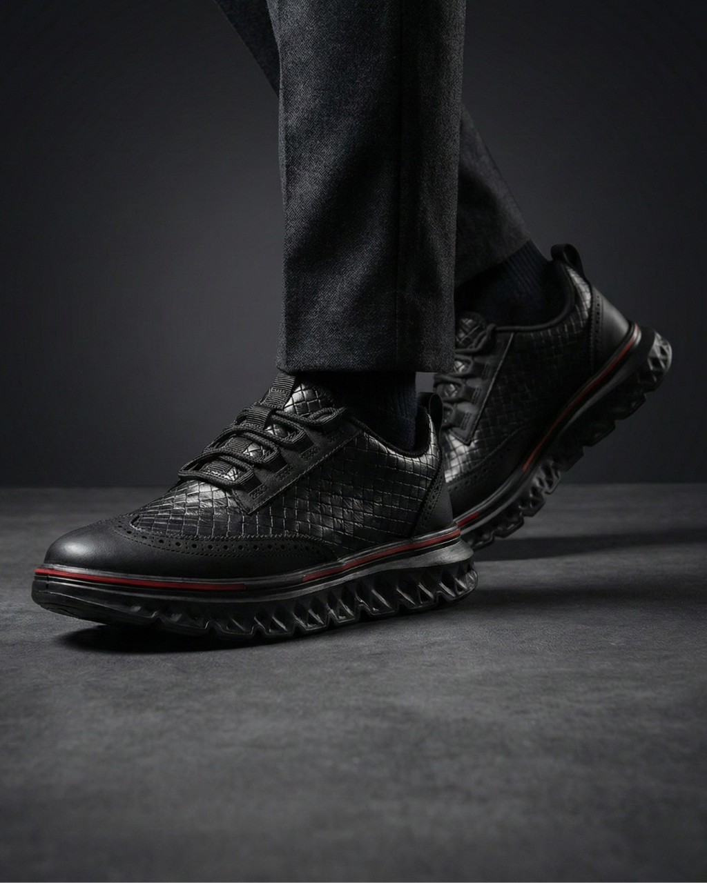 Woven Leather Dress Sneakers