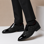Textured Leather Lace-Up Dress Shoe