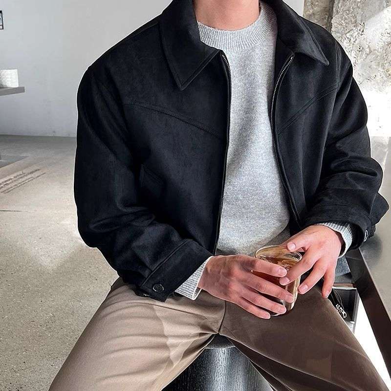 Faux Suede Casual Jacket