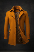Textured Collar Lined Winter Coat