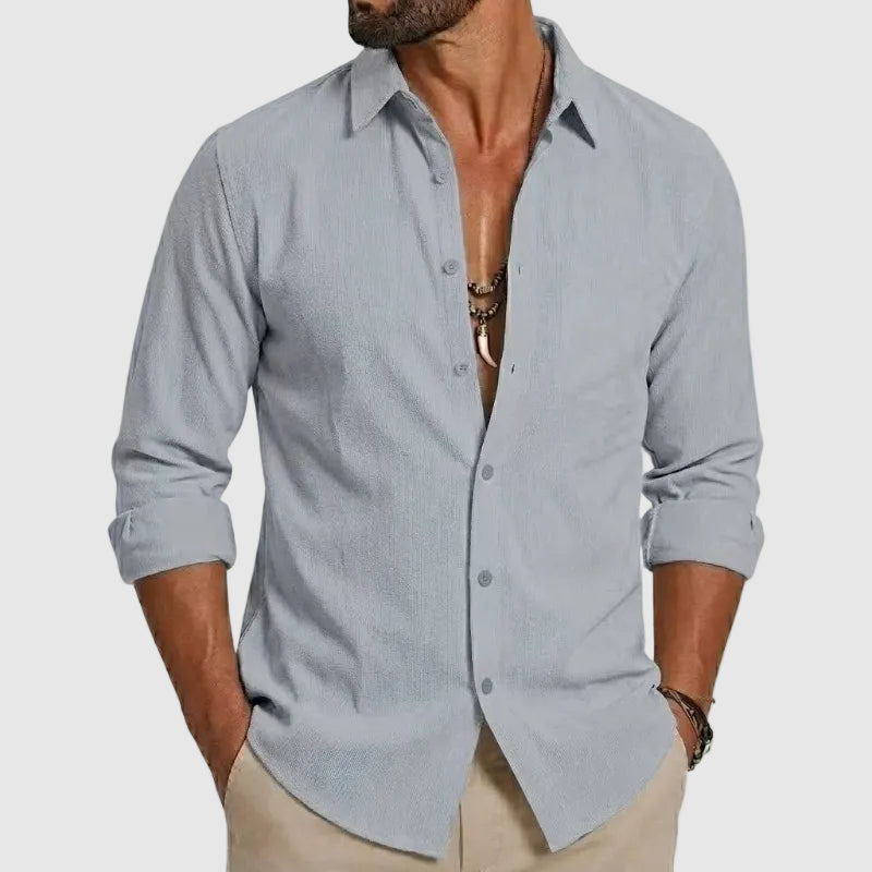 Long Sleeve Cotton Button-Up Shirt
